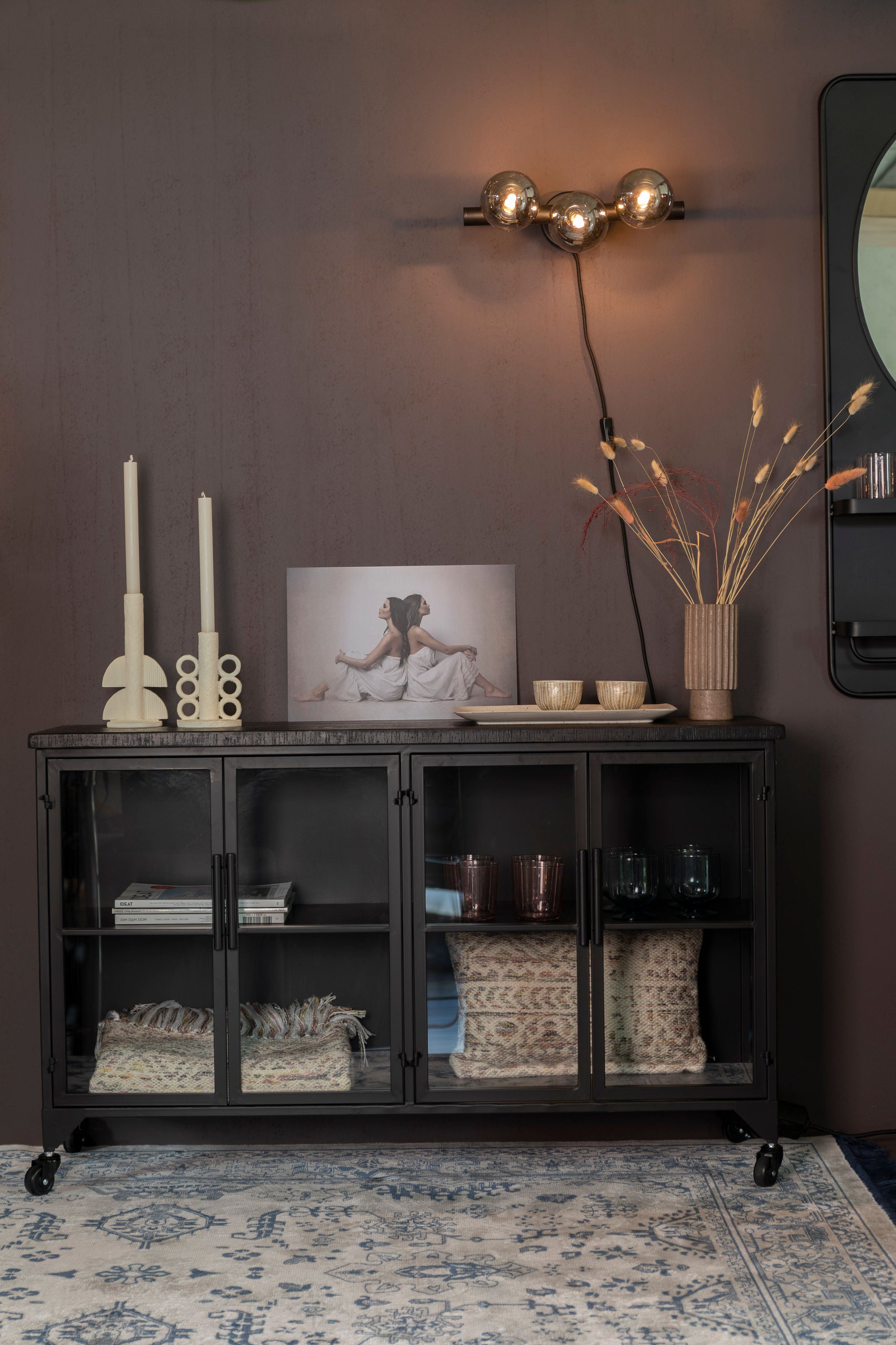 Ferre Black & Glass Sideboard